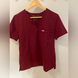 Figs scrub top. Color maroon. Size medium.